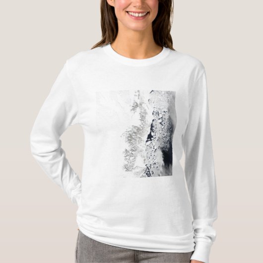 グリーンラン東海岸の衛星観測 Tシャツ (正面)
