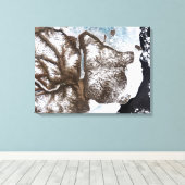 グリーンラン東部の海岸に海氷が並ぶ キャンバスプリント (インサイチュ (ウッドフロア))