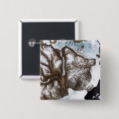 グリーンラン東部の海岸に海氷が並ぶ 缶バッジ (正面&裏面)