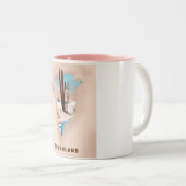 グリーンラ図解入りの、写真付きのンド地図の旅行ポスタープリント。 ツートーンマグカップ (正面右)