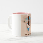 グリーンラ図解入りの、写真付きのンド地図の旅行ポスタープリント。 ツートーンマグカップ (正面左)