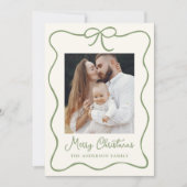 グリーンリエレガントボンボウ2フォトホリデーカード シーズンカード (正面)