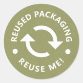 グリーンリサイクル&リユース包装、再利用Meシール ラウンドシール (正面)