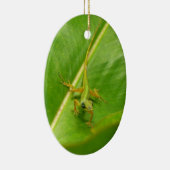 グリーンリザードオングリーンリーフ セラミックオーナメント (右)