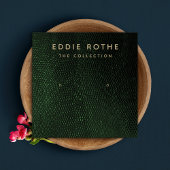 グリーンリザードスキンスタッドイヤリングディスプレイカード