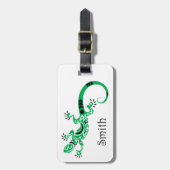 グリーンリザードトライバルタトゥー ラゲッジタグ (正面縦)