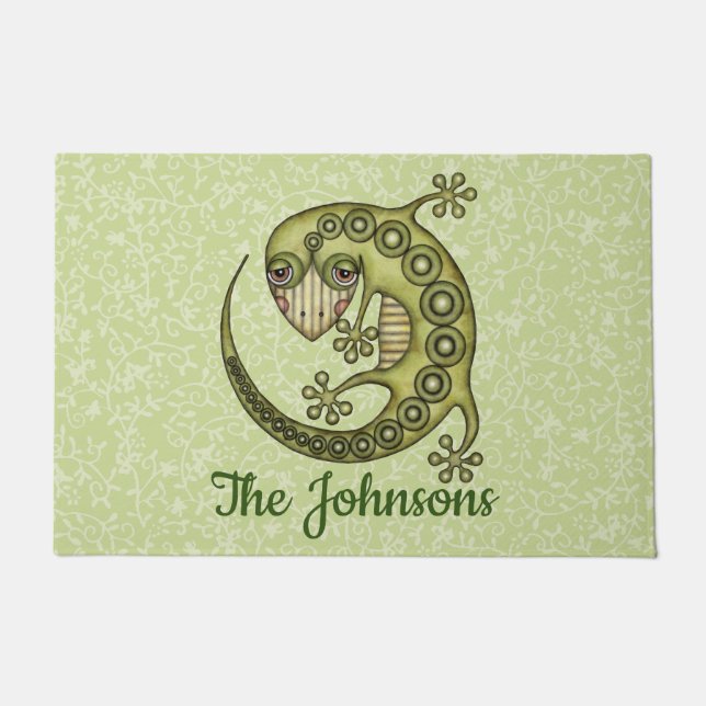 グリーンリザード ドアマット (正面)