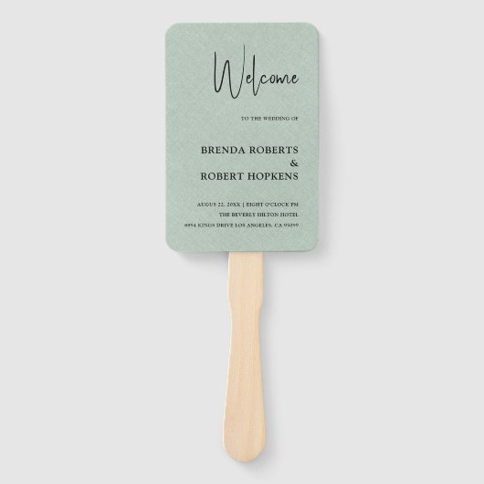 グリーンリシンプルネンブラックスクリプ結婚トのハンドファン ハンドファン (正面)