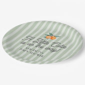 グリーンリトルかわいこちゃんオンザウェイシトラスベビーシャワー ペーパープレート (アングル)