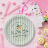グリーンリトルかわいこちゃんオンザウェイシトラスベビーシャワー ペーパープレート (パーティー)