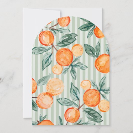 グリーンリトルかわいこちゃんオンザウェイシトラスベビーシャワー 招待状 (裏面)