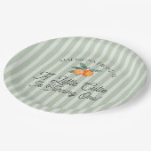 グリーンリトルかわいこちゃんパステルシトラスバースデーパーティー ペーパープレート (アングル)