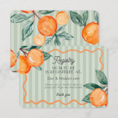 グリーンリトルかわいこちゃんパステルシトラスベビーレジストリ エンクロージャーカード (正面/裏面)