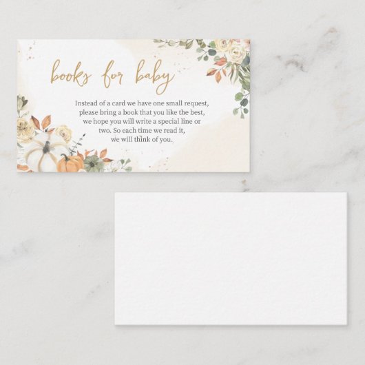 グリーンリトルカボチャ赤ちゃんシャワーベビー エンクロージャーカード (正面/裏面)