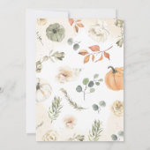 グリーンリトルカボチャ赤ちゃんシャワー 招待状 (裏面)