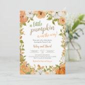 グリーンリトルカボチャ赤ちゃんシャワー 招待状 (スタンド正面)