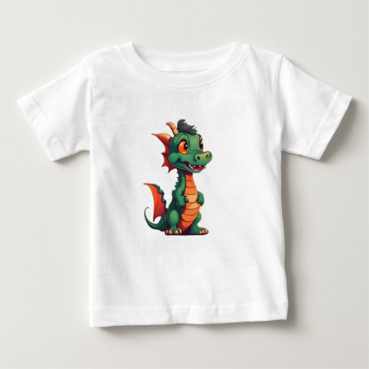 グリーンリトルドラゴン ベビーTシャツ (正面)