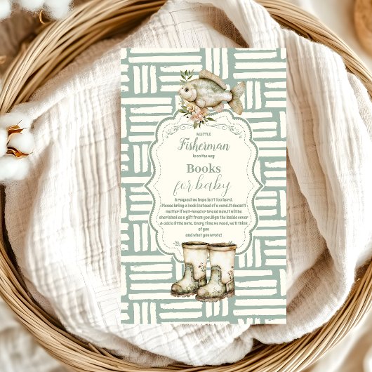 グリーンリトルフィッシャーマン魚釣りブックスベビー エンクロージャーカード