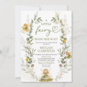 グリーンリトルフェアリー ベイビーシャワー 招待状 (正面)