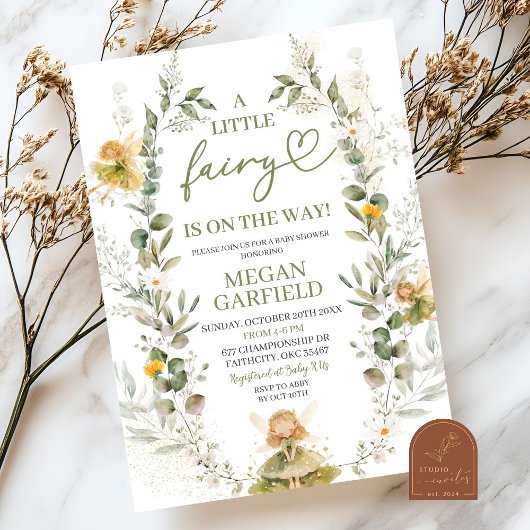 グリーンリトルフェアリー ベイビーシャワー 招待状