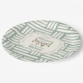 グリーンリトル漁師魚釣りベビーシャワー ペーパープレート (アングル)