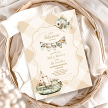 グリーンリトル漁師魚釣りベビーシャワー