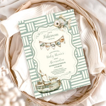 グリーンリトル漁師魚釣りベビーシャワー