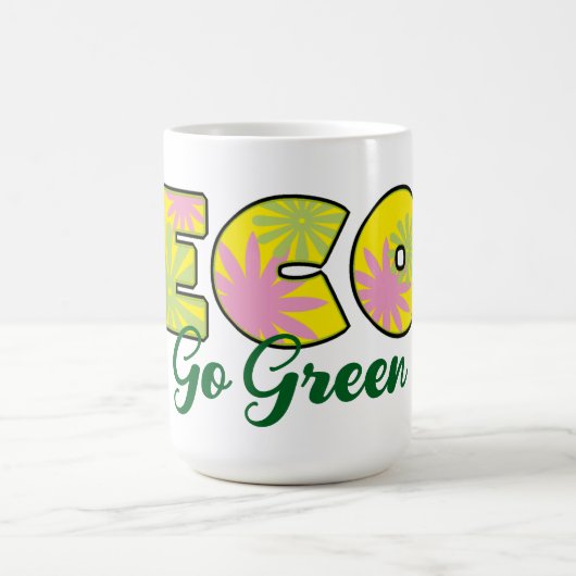 グリーンリトロエコデザイン コーヒーマグカップ (中央)