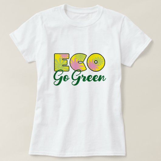 グリーンリトロエコデザイン Tシャツ (デザイン正面)
