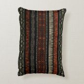 グリーンリネンの部族模様 アクセントクッション (裏面(縦))