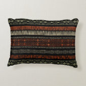 グリーンリネンの部族模様 アクセントクッション (裏面)