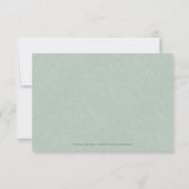 グリーンリネンシンプルブラックスクリプ結婚ト詳細 招待状 (裏面)