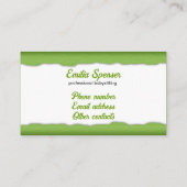 グリーンリネンバビーシッター&チャイルドカ気にード 名刺 (裏面)