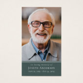 グリーンリネンフォト葬儀祈りの言葉カード (正面)