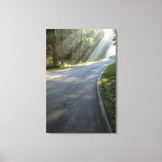 グリーンリバー沿いの霧の中を日の出 キャンバスプリント (正面)