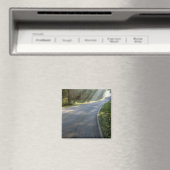 グリーンリバー沿いの霧の中を日の出 マグネット (インサイチュ (食洗機))