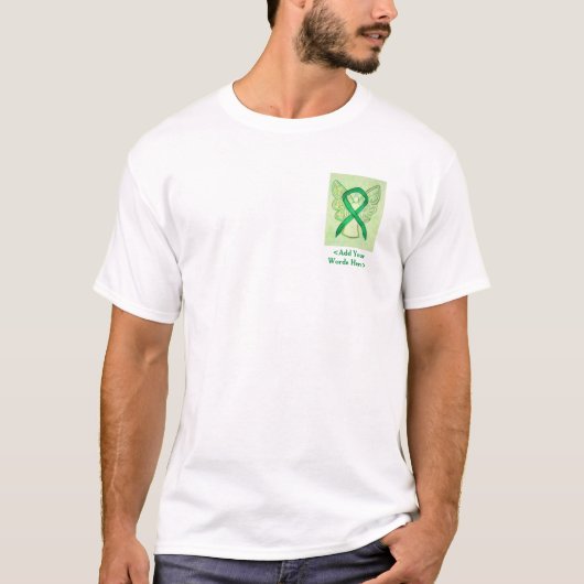 グリーンリボンエンジェル原因認識度カスタムシャツ Tシャツ (正面)