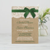 グリーンリボンオンクラフト&レースブライダルシャワー 招待状 (スタンド正面)