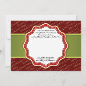 グリーンリボンクリスマスメダリオンフォト シーズンカード (裏面)