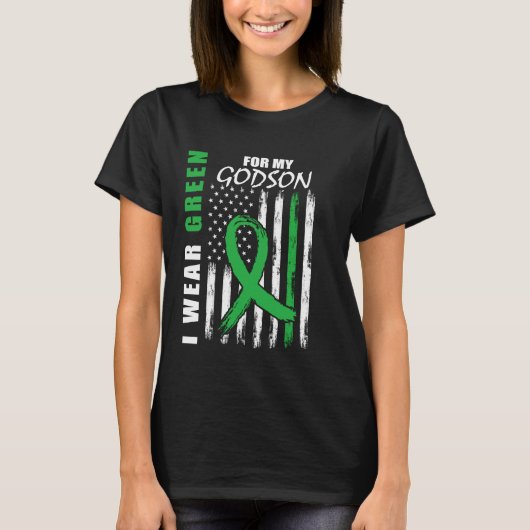 グリーンリボンゴッドソン腎臓病認識度旗 Tシャツ (正面)