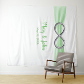 グリーンリボンシルバーインフィニティ結婚の背景 タペストリー (インサイチュ(横))