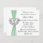 グリーンリボンシルバースワンズリハーサルディナー招待状 招待状 (正面/裏面)