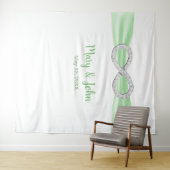 グリーンリボンダイヤモンドインフィニティ結婚の背景 タペストリー (インサイチュ(横))