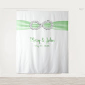 グリーンリボンダイヤモンドインフィニティ結婚の背景 タペストリー (正面)