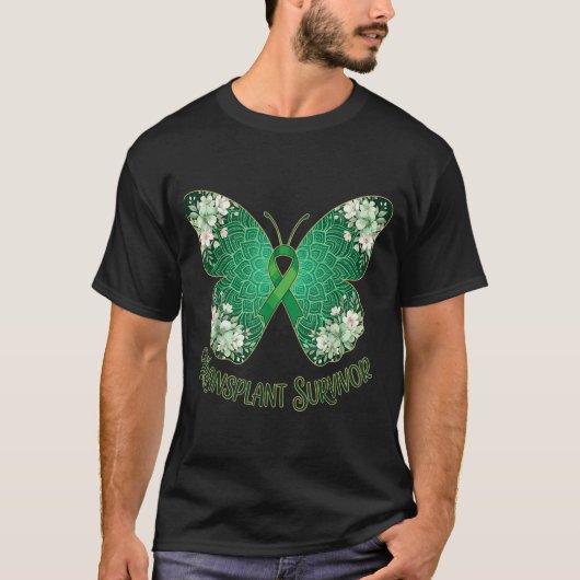 グリーンリボンバタフライマンダラ移植サバイバー Tシャツ (正面)