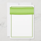 グリーンリボン付きピンクガーベラ結婚式招待状 招待状 (裏面)