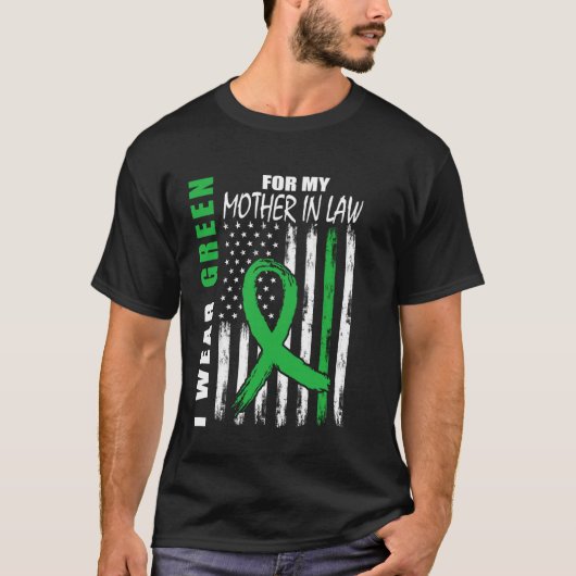 グリーンリボン 義母 腎臓病 啓発 Tシャツ (正面)