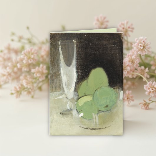 グリーンリンゴとシャンパンガラス、H.Schjerfbeck カード