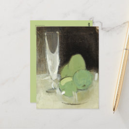 グリーンリンゴとシャンパンガラス、H.Schjerfbeck ポストカード