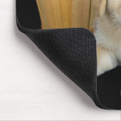 グリーンリンゴ付きゴールデンレトリバー マウスパッド (コーナー)